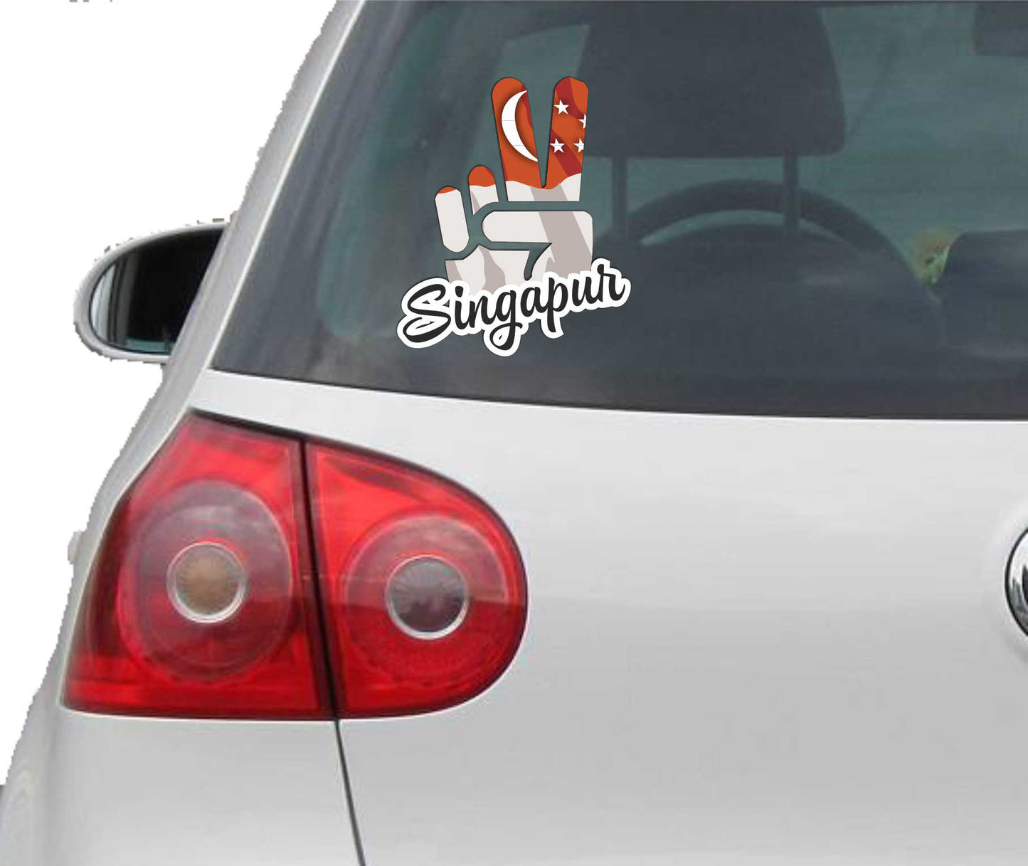 Aufkleber - Autoaufkleber - Singapur - Victory - Sieg - Heckscheibe