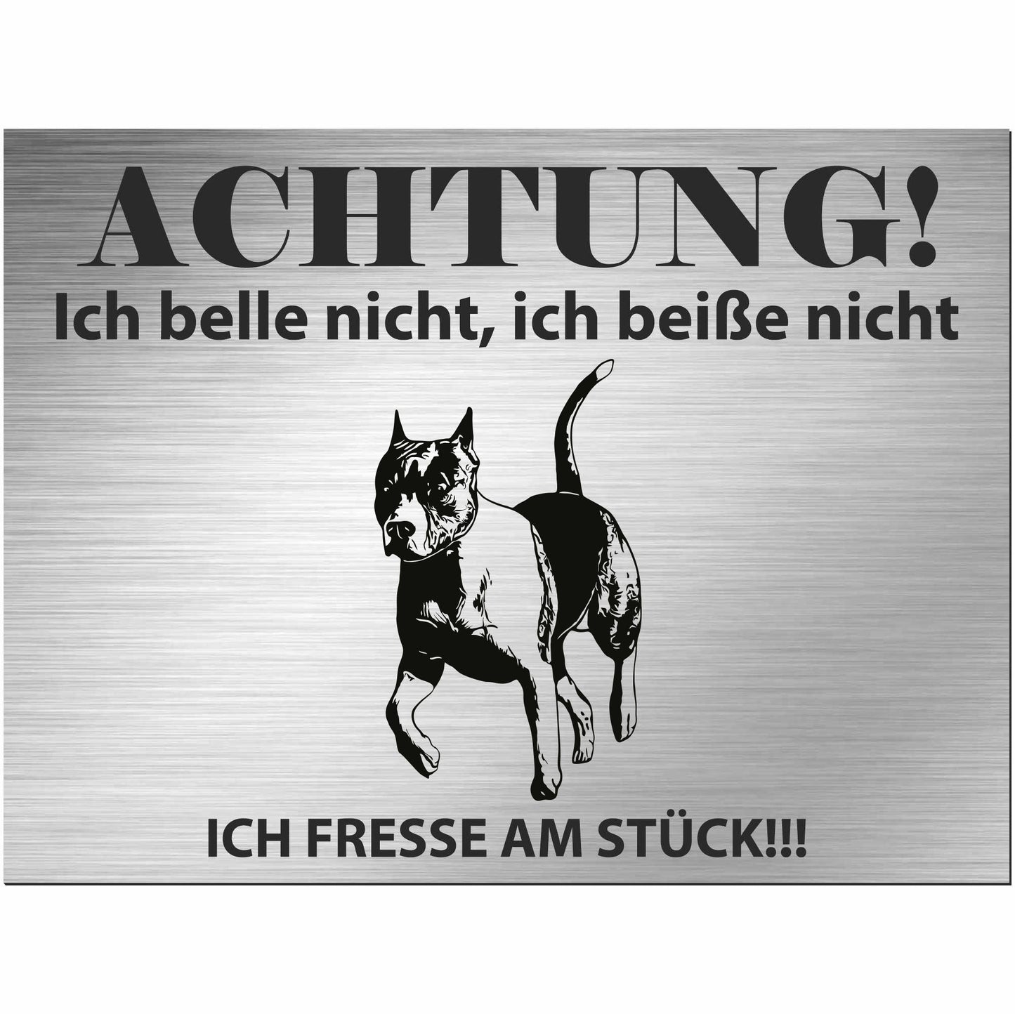 American Stafford - Schild bedruckt - Alu-Dibond Edelstahl Look