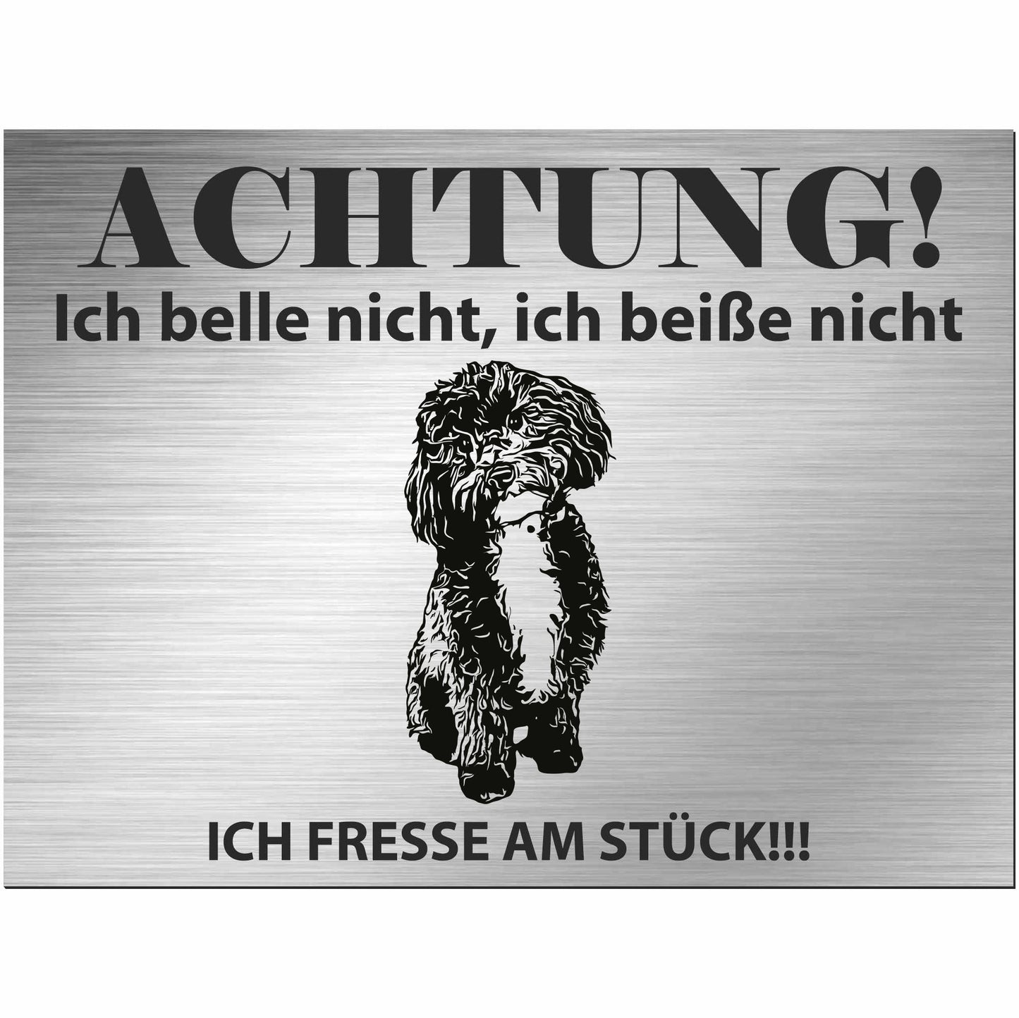 Bichon Frisé - Schild bedruckt - Alu-Dibond Edelstahl Look