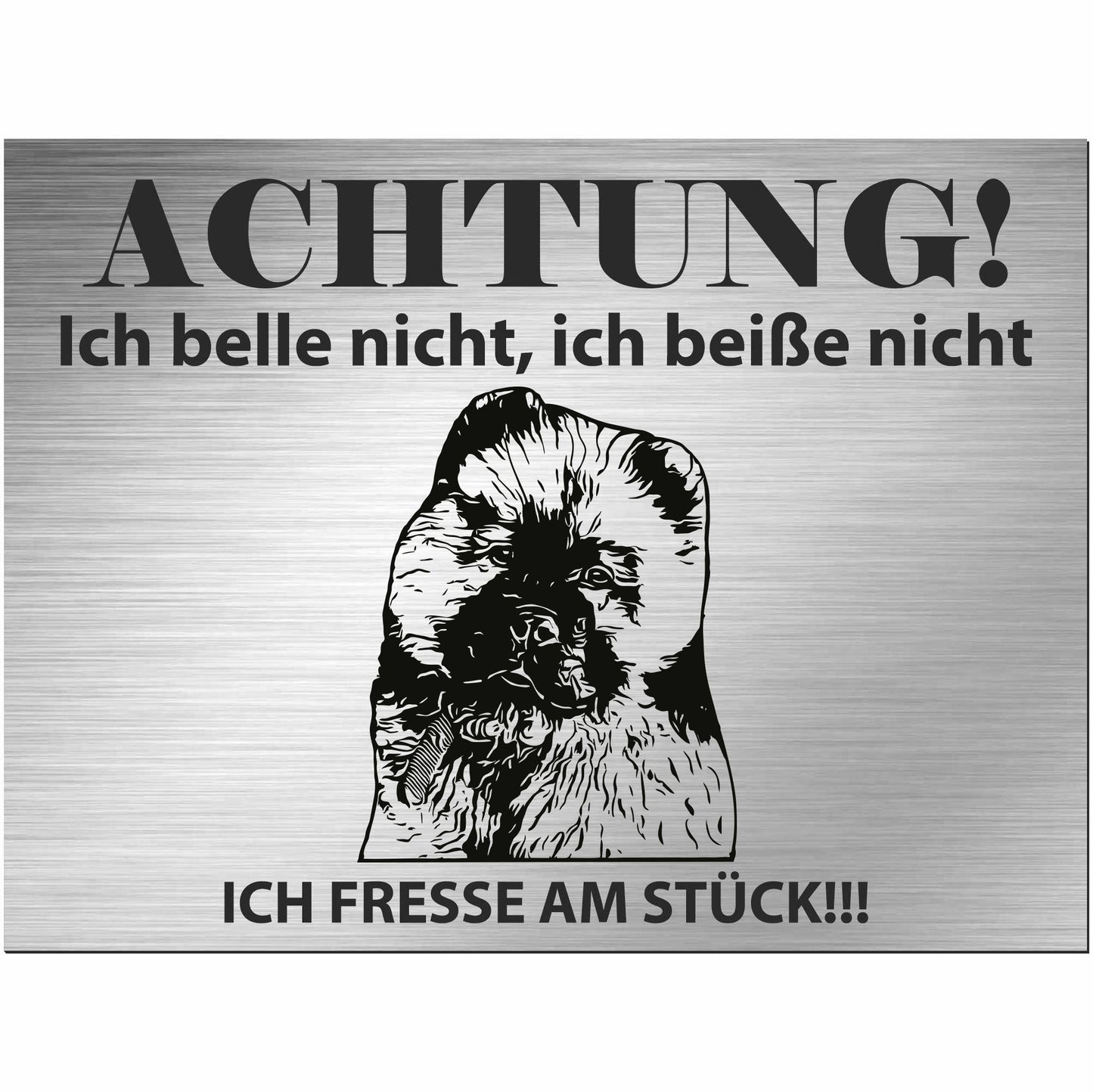 Chow-Chow - Schild bedruckt - Alu-Dibond Edelstahl Look