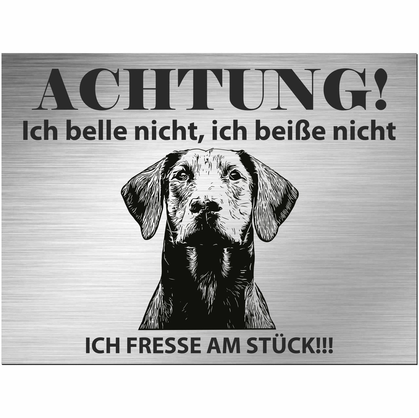 Dobermann - Schild bedruckt - Alu-Dibond Edelstahl Look