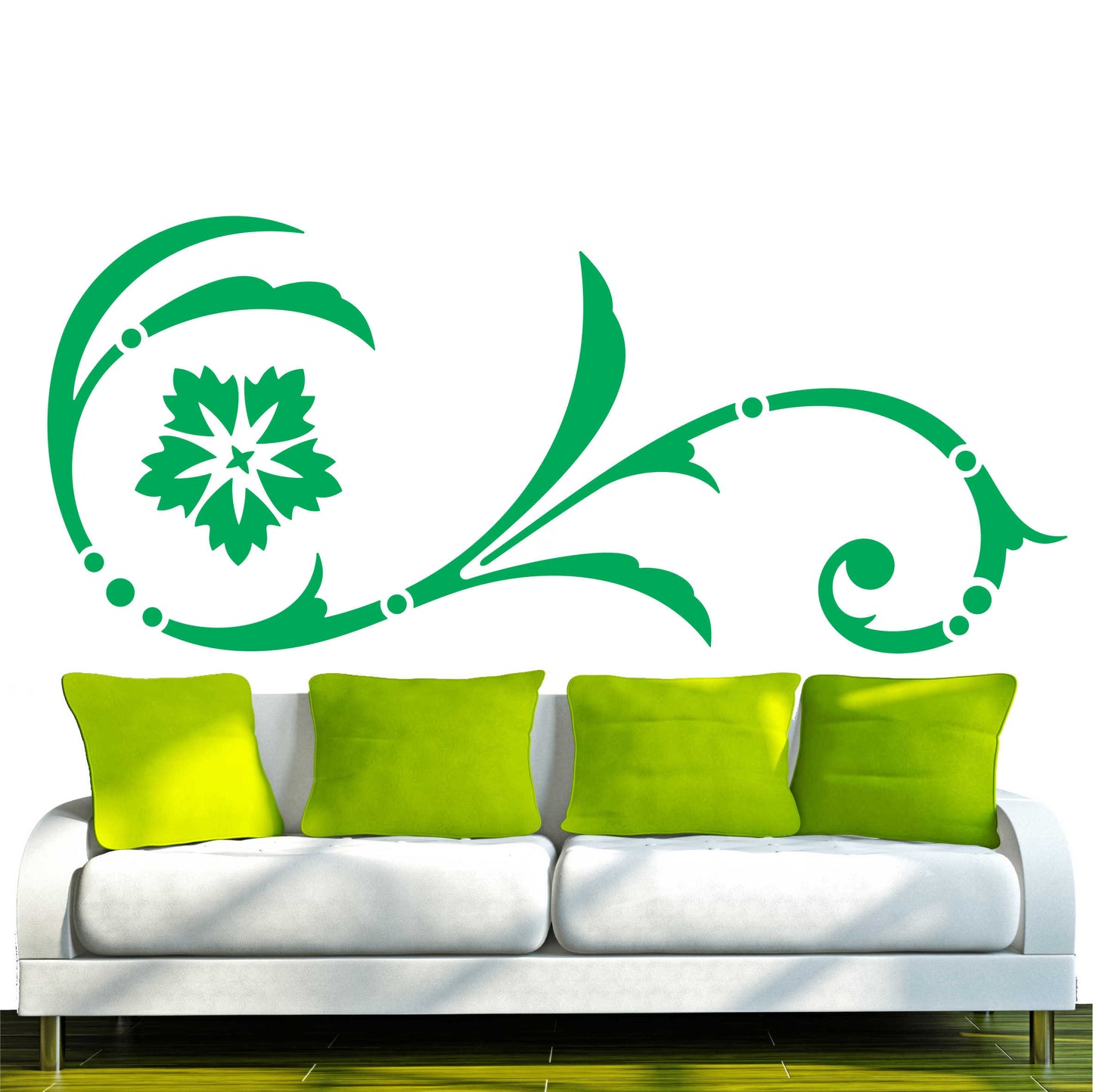 Wandtattoo - e2 wunderschönes Tribal Blätter Blumen Pflanzen