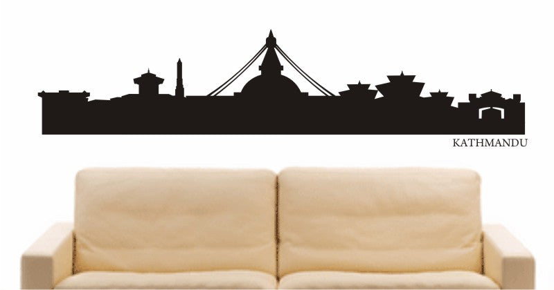 WANDTATTOO e554 Skyline Stadt - Kathmandu (Nepal) Design 1