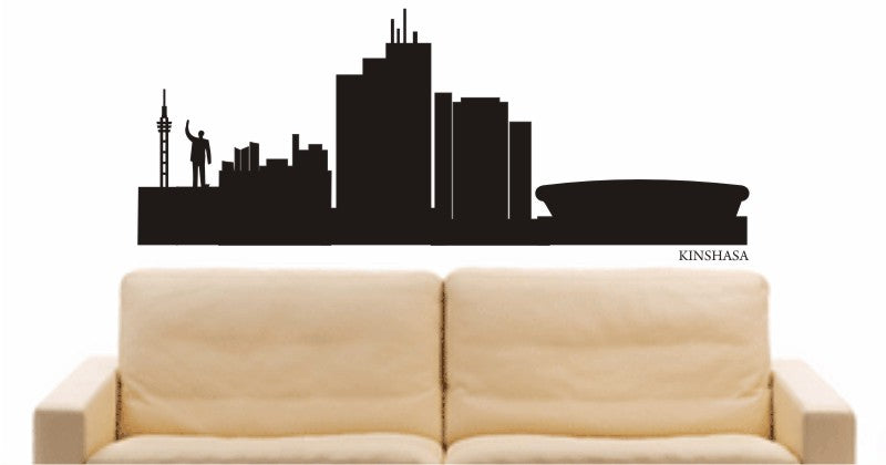 WANDTATTOO e557 Skyline Stadt - Kinshasa (Demokratische Republik Kongo) Design 1
