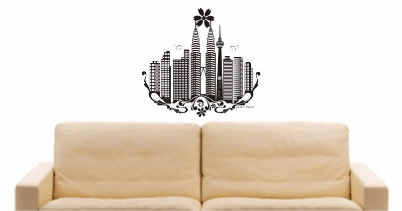 WANDTATTOO e559 Skyline Stadt - Kuala Lumpur (Malaysia) Design 3