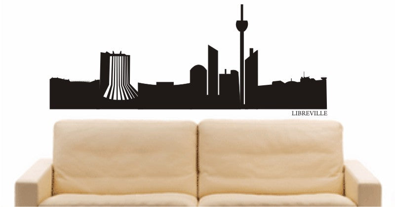WANDTATTOO e561 Skyline Stadt - Libreville (Gabun) Design 1