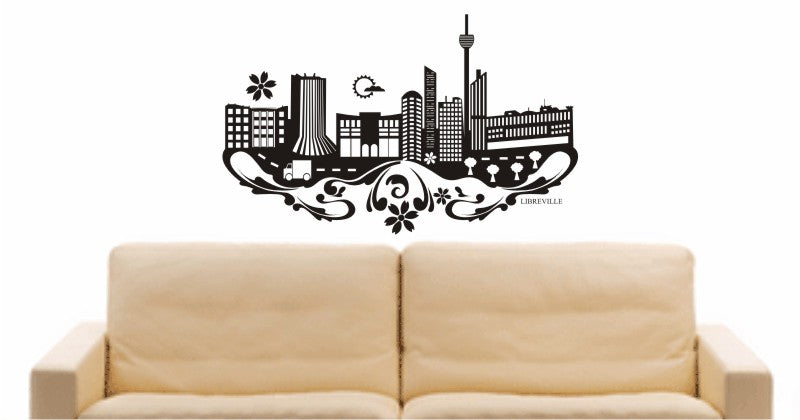 WANDTATTOO e561 Skyline Stadt - Libreville (Gabun) Design 3