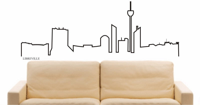 WANDTATTOO e561 Skyline Stadt - Libreville (Gabun) Design 4