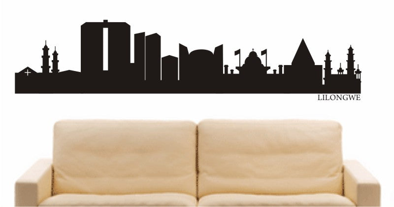 WANDTATTOO e562 Skyline Stadt - Lilongwe (Malawi) Design 1