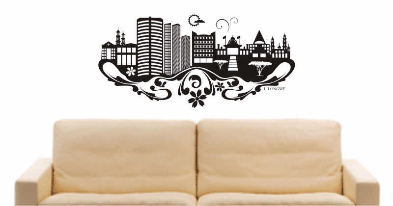 WANDTATTOO e562 Skyline Stadt - Lilongwe (Malawi) Design 3