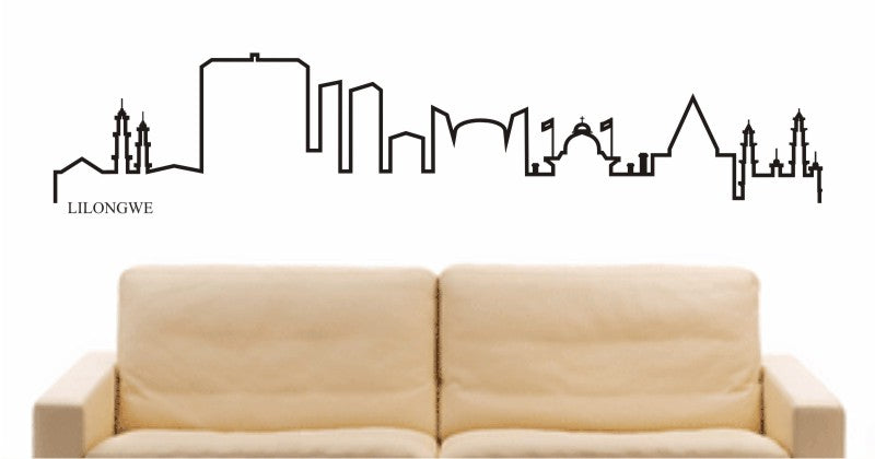 WANDTATTOO e562 Skyline Stadt - Lilongwe (Malawi) Design 4