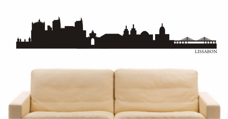 WANDTATTOO e564 Skyline Stadt - Lissabon (Portugals) Design 1