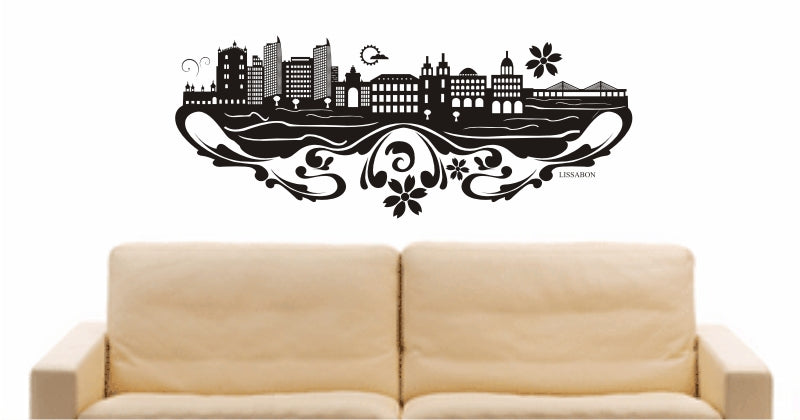 WANDTATTOO e564 Skyline Stadt - Lissabon (Portugals) Design 3