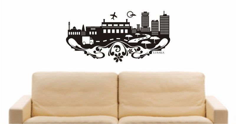 WANDTATTOO e566 Skyline Stadt - Lusaka (Sambia) Design 3