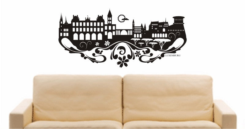 WANDTATTOO e567 Skyline Stadt - Luxemburg Design 3
