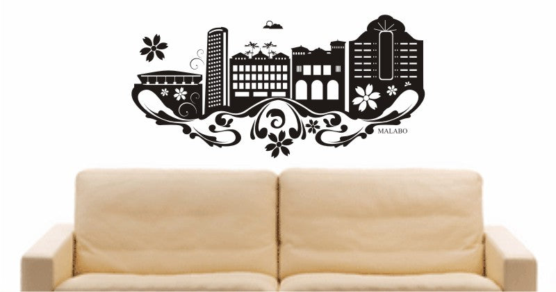 WANDTATTOO e569 Skyline Stadt - Malabo (Äquatorialguinea) Design 3