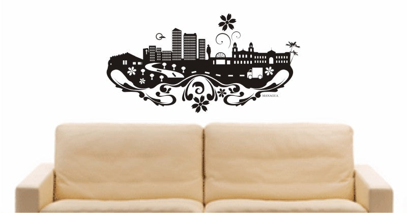WANDTATTOO e571 Skyline Stadt - Managua (Nicaragua) Design 3