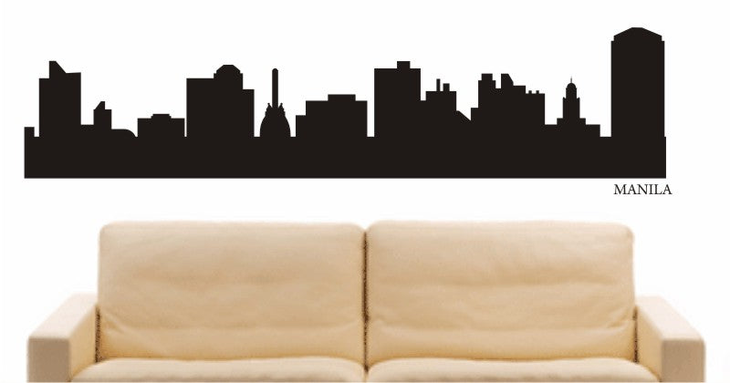 WANDTATTOO e572 Skyline Stadt - Manila (Philippinen) Design 1