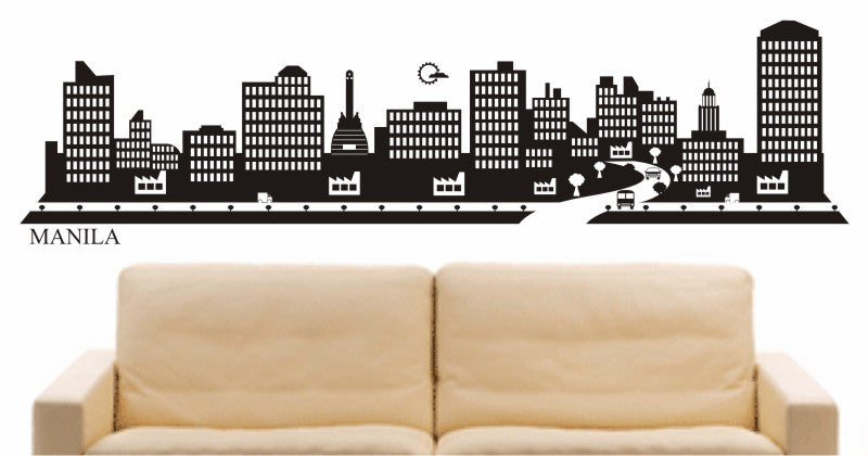 WANDTATTOO e572 Skyline Stadt - Manila (Philippinen) Design 2