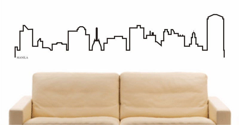 WANDTATTOO e572 Skyline Stadt - Manila (Philippinen) Design 4