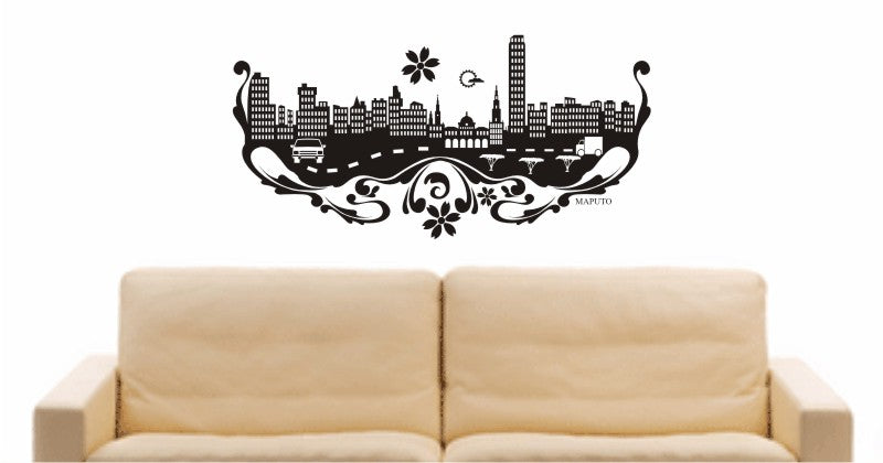 WANDTATTOO e573 Skyline Stadt - Maputo (Mosambik) Design 3