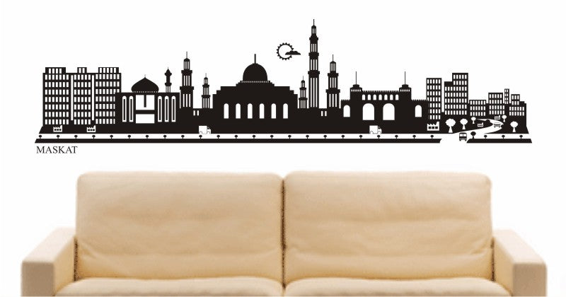 WANDTATTOO e575 Skyline Stadt - Maskat (Maskat) Design 2