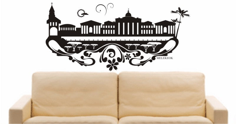 WANDTATTOO e576 Skyline Stadt - Melekeok (Palau) Design 3