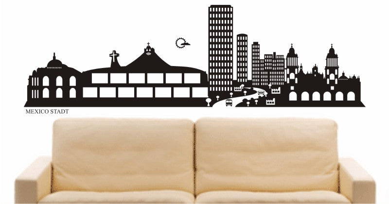 WANDTATTOO e577 Skyline Stadt - Mexico Design 2