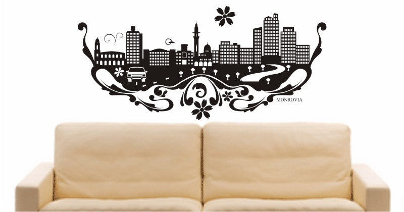 WANDTATTOO e579 Skyline Stadt - Monrovia (Liberia) Design 3