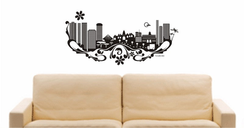 WANDTATTOO e582 Skyline Stadt - Nairobi (Kenia) Design 3