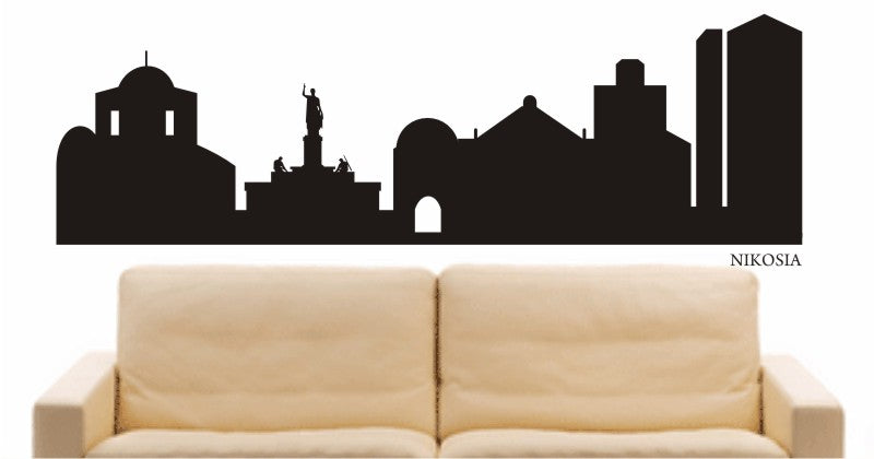 WANDTATTOO e586 Skyline Stadt - Nikosia (Republik Zypern) Design 1