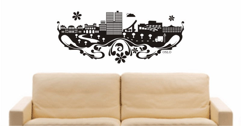 WANDTATTOO e588 Skyline Stadt - Oslo (Norwegia) Design 3