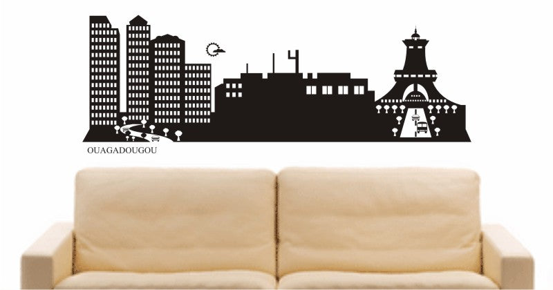 WANDTATTOO e591 Skyline Stadt - Ouagadougou (Burkina Fasos) Design 2