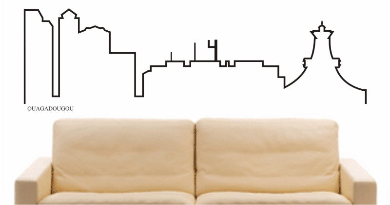 WANDTATTOO e591 Skyline Stadt - Ouagadougou (Burkina Fasos) Design 4