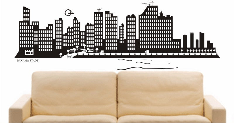 WANDTATTOO e593 Skyline Stadt - Panama Design 2