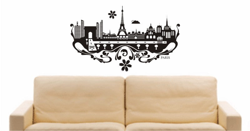 WANDTATTOO e594 Skyline Stadt - Paris (Frankreichs ) Design 3