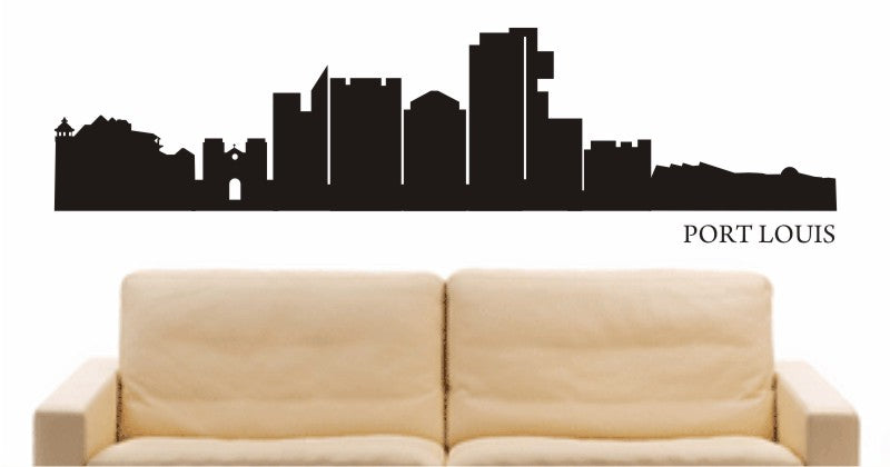 WANDTATTOO e598 Skyline Stadt - Port Louis (Afrika) Design 1