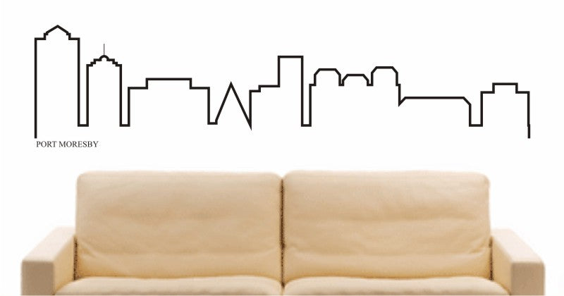 WANDTATTOO e599 Skyline Stadt - Port Moresby (Papua-Neuguinea) Design 4