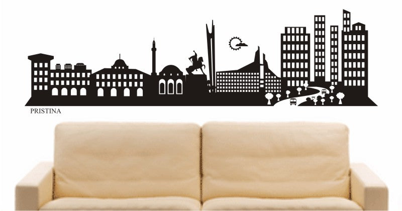 WANDTATTOO e603 Skyline Stadt - Priština (Kosovo) Design 2