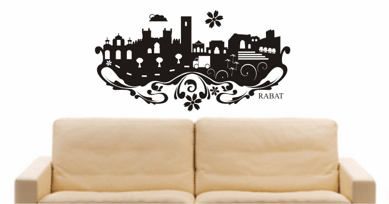 WANDTATTOO e608 Skyline Stadt - Rabat (Marokko) Design 3