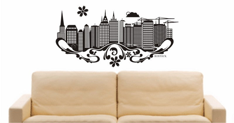 WANDTATTOO e613 Skyline Stadt - Rostock ( norddeutsche) Design 3