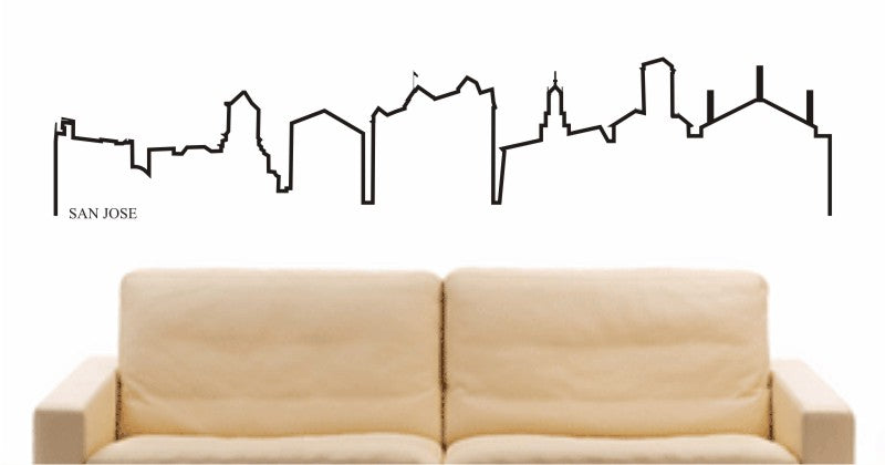 WANDTATTOO e614 Skyline Stadt - San José (Kalifornien) Design 4
