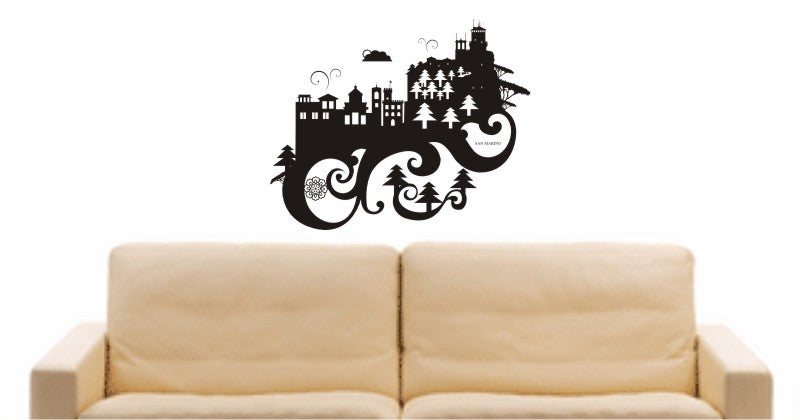 WANDTATTOO e615 Skyline Stadt - San Marino Design 3