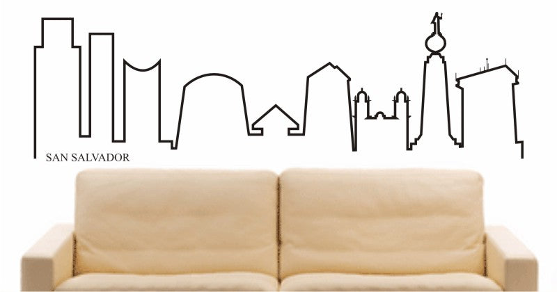WANDTATTOO e616 Skyline Stadt - San Salvador (El Salvador) Design 4