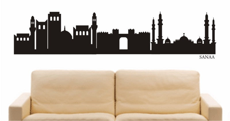 WANDTATTOO e617 Skyline Stadt - Sanaa (Jemens) Design 1