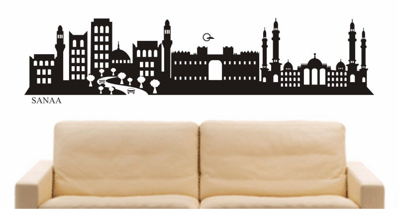 WANDTATTOO e617 Skyline Stadt - Sanaa (Jemens) Design 2