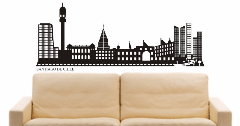WANDTATTOO e618 Skyline Stadt - Santiago de Chile (Chile) Design 2
