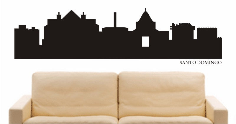 WANDTATTOO e619 Skyline Stadt - Santo Domingo (Dominikanische Republik) Design 1