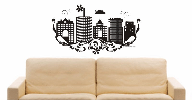 WANDTATTOO e619 Skyline Stadt - Santo Domingo (Dominikanische Republik) Design 3