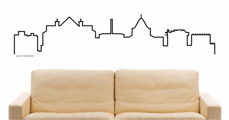 WANDTATTOO e619 Skyline Stadt - Santo Domingo (Dominikanische Republik) Design 4